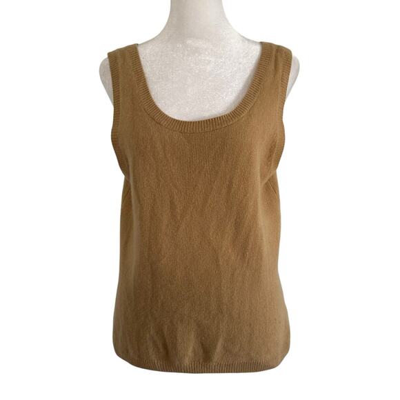Lafayette 148 tan wool/cashmere sweater vest size L - Picture 1 of 14